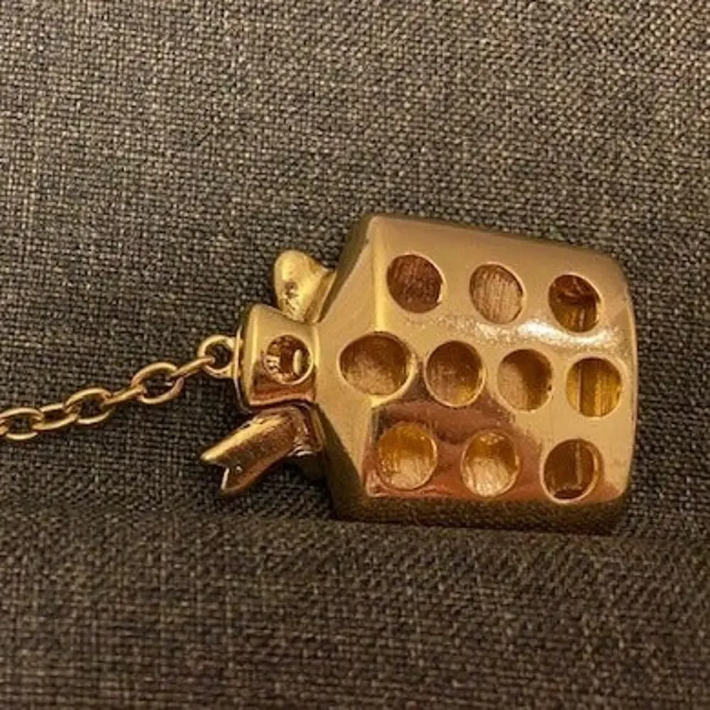 Pink Enamel Metal Perfume Bottle Keychain